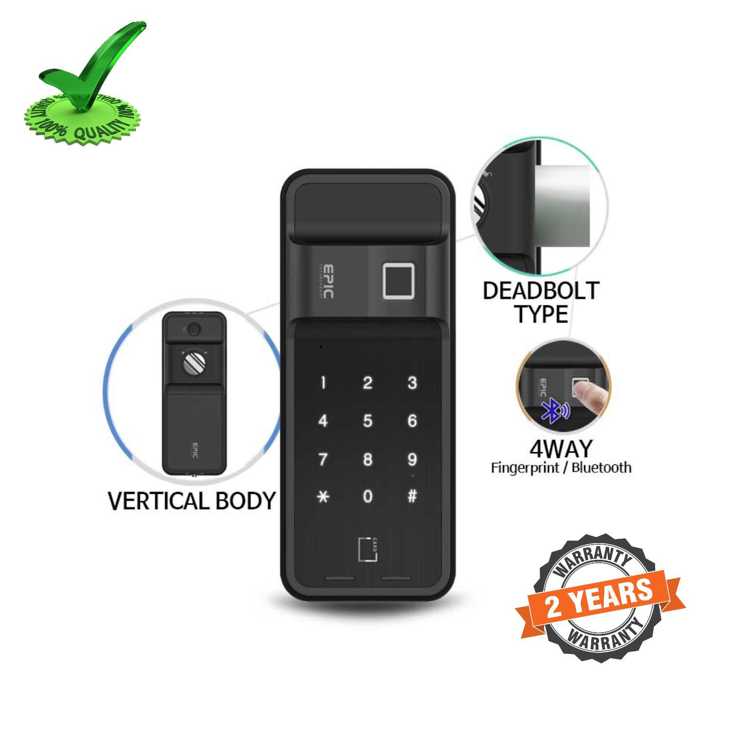 Epic ES-F300D Bluetooth Finger Print Digital Smart Door Lock